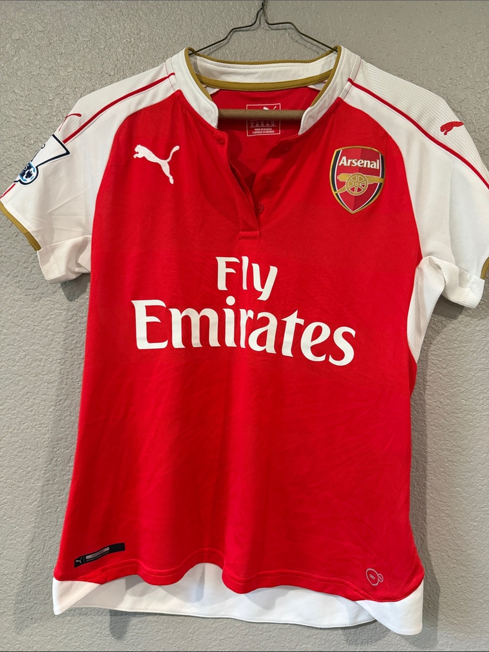 Puma womans Red & White Arsenal Football Jersey